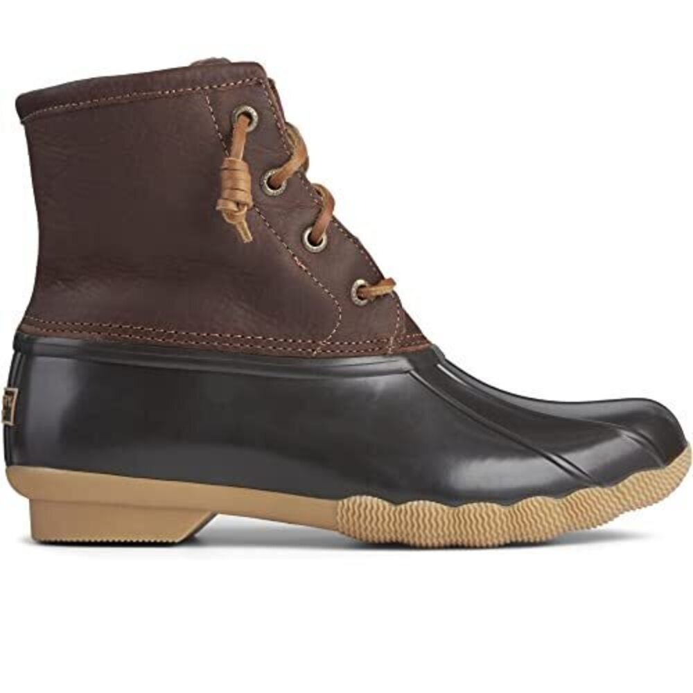 SPERRY WOMEN'S SALTWATER BOOTS, TAN/DK BROWN, 8